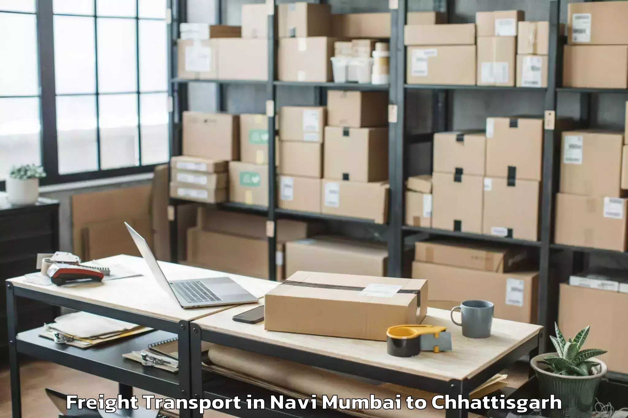 Hassle-Free Navi Mumbai to Jashpurnagar Freight Transport